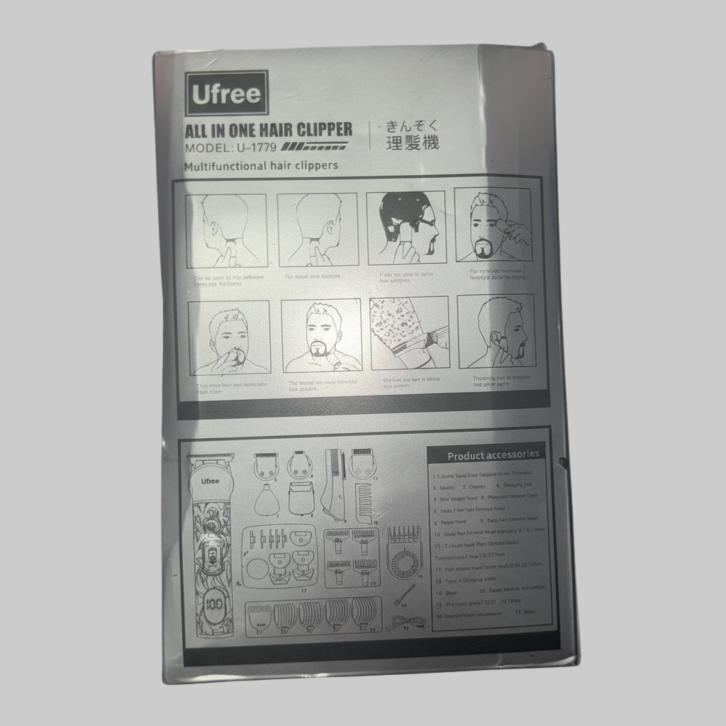 Ufree All-in-One Hair Clipper – Professional Metal Body Grooming Trimmer for Men