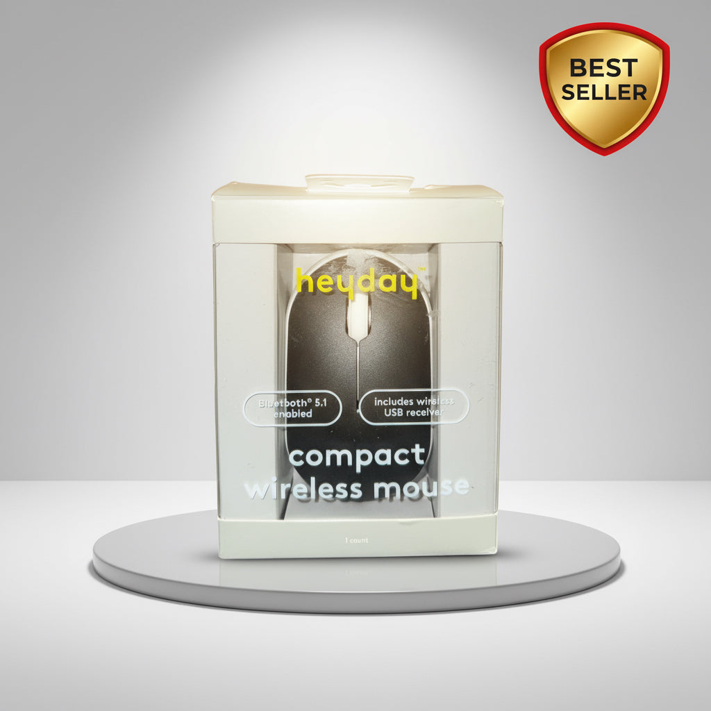 Heyday Compact Wireless Mouse – Sleek Bluetooth Mouse for Laptops & Desktops