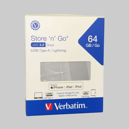 Verbatim Store ‘n’ Go USB 3.0 Flash Drive – Dual USB Type-A & Lightning Connector