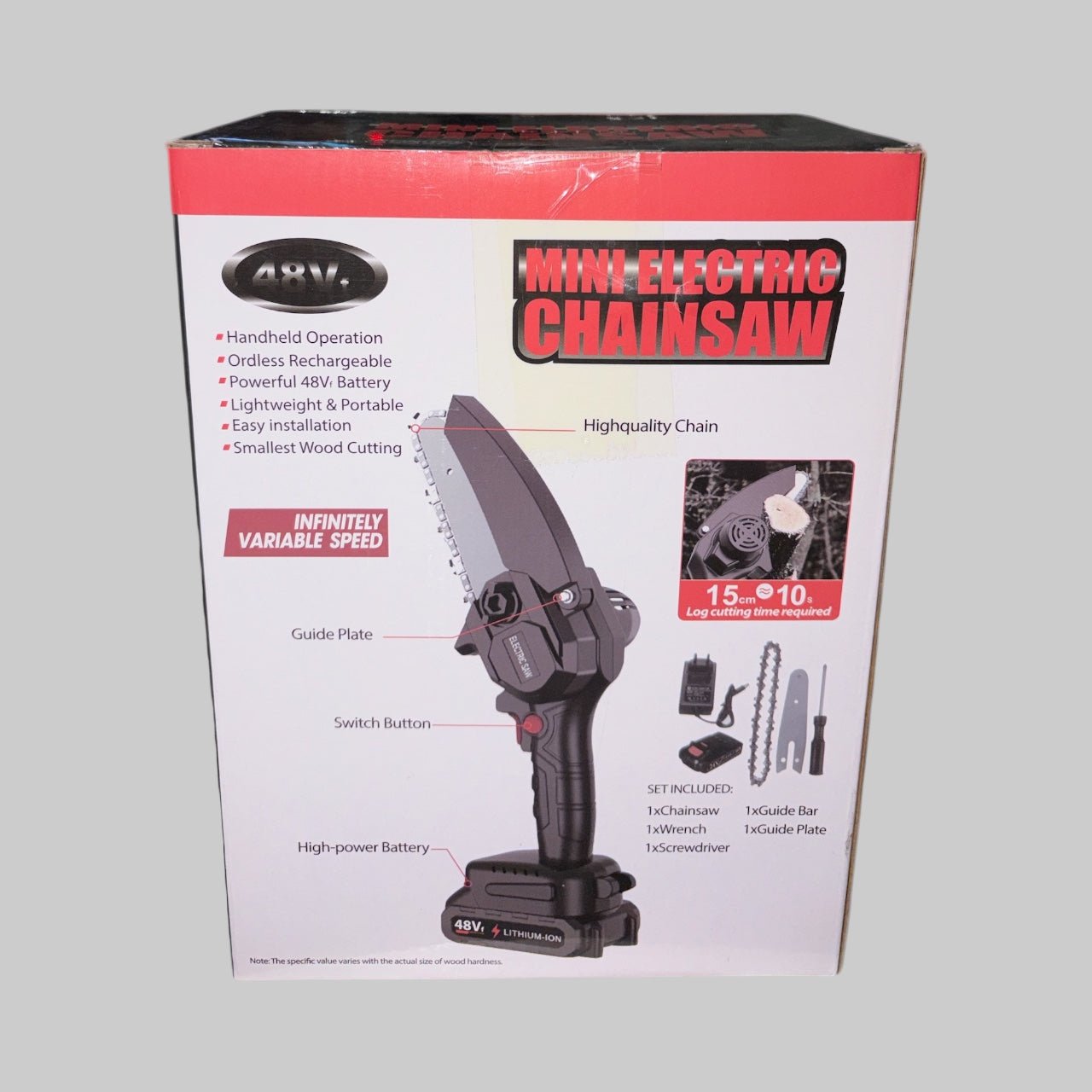 AMV Mini Cordless Electric Chainsaw – 4 - Inch Handheld Pruning Saw with Battery & Charger - Dirty D’s Deals