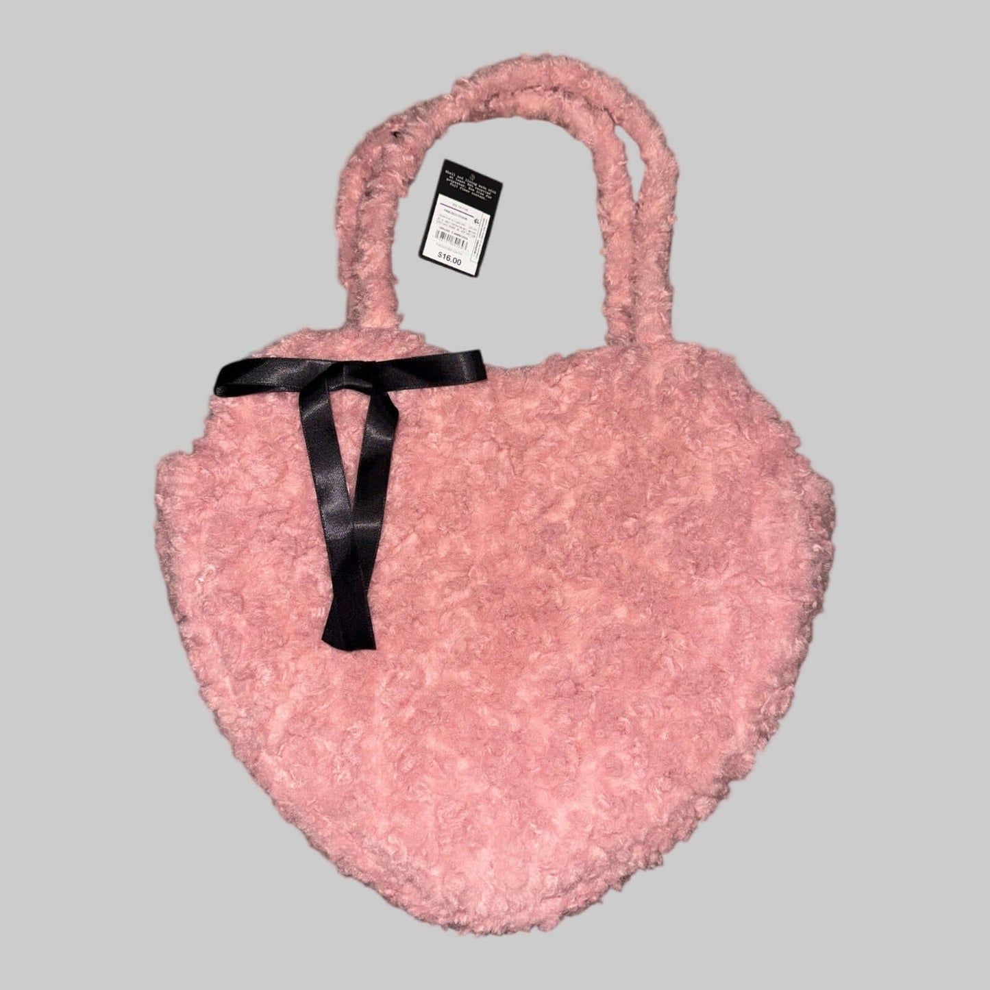 Art Class Heart - Shaped Shoulder Bag – Women’s & Girls’ Pink Sherpa Fashion Purse - Dirty D’s Deals