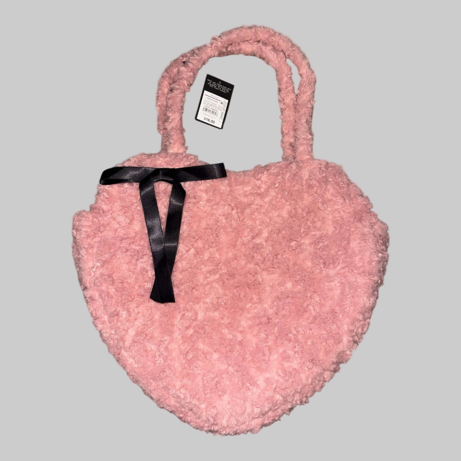 Art Class Heart - Shaped Shoulder Bag – Women’s & Girls’ Pink Sherpa Fashion Purse - Dirty D’s Deals