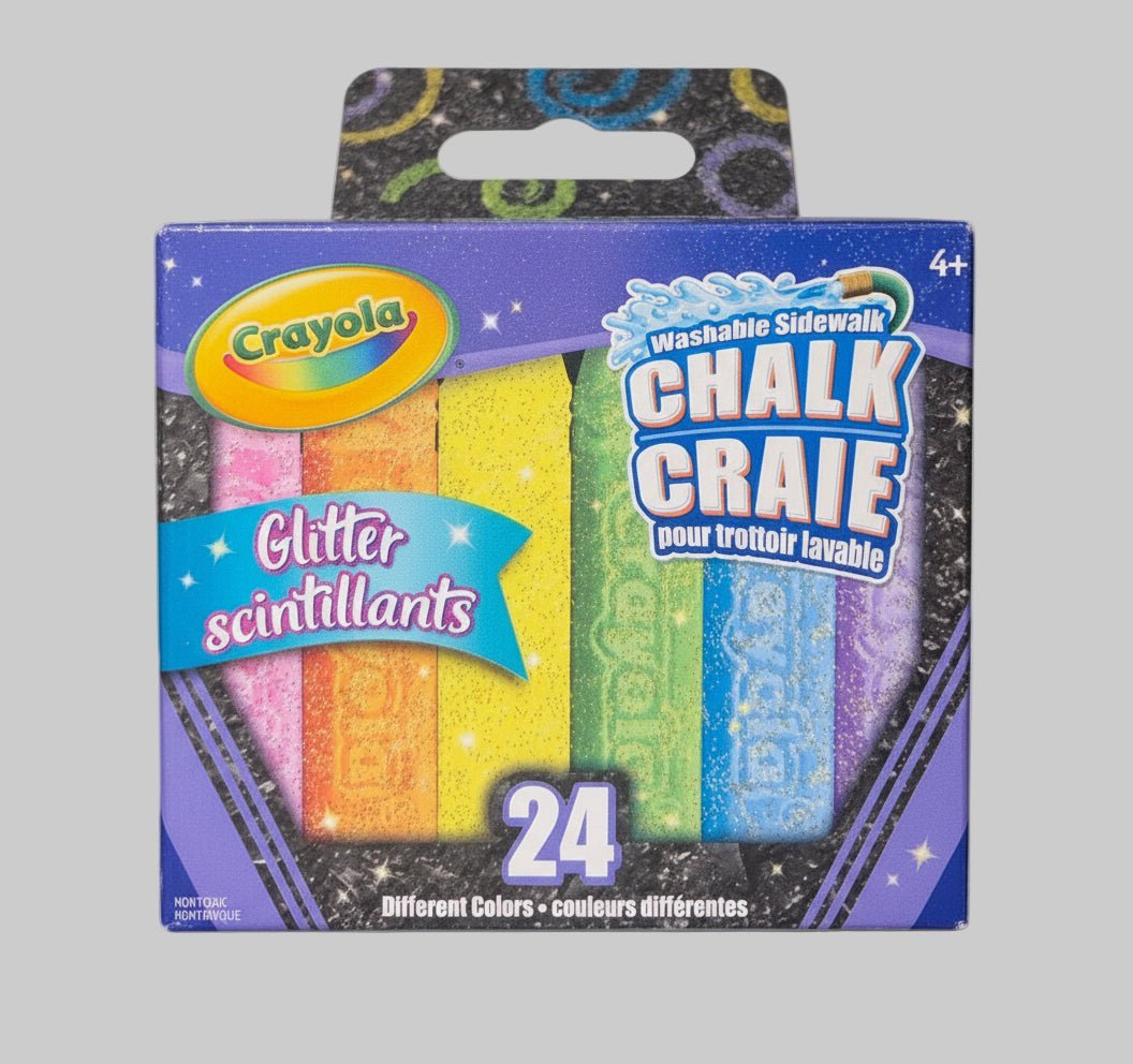 Crayola Glitter Sidewalk Chalk 24 Count – Washable Outdoor Art Set for Kids - Dirty D’s Deals