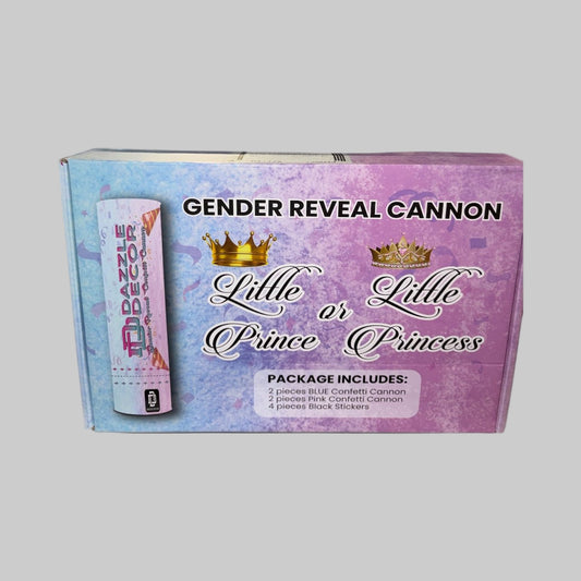 Dazzle Decor Gender Reveal Cannon Set – 4 - Pack Blue & Pink Confetti Cannons - Dirty D’s Deals