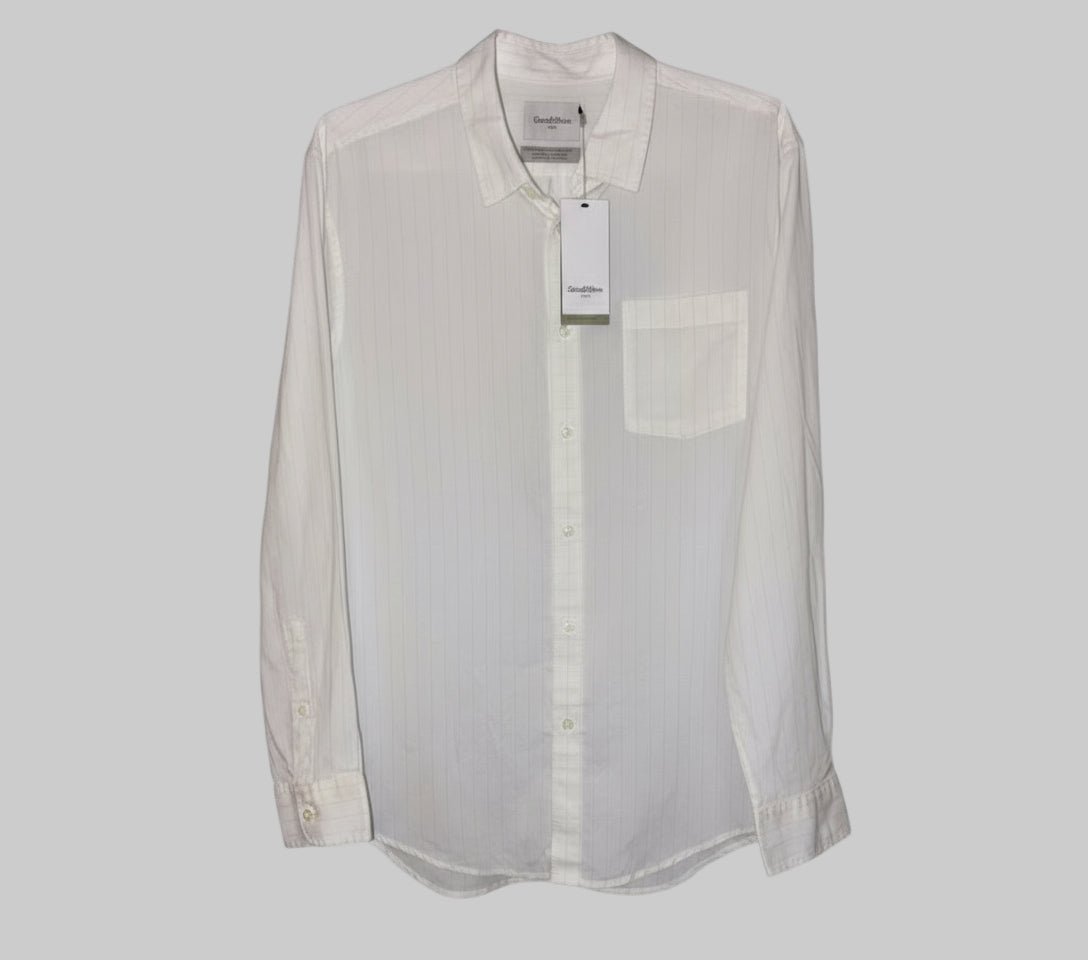 Goodfellow & Co Men’s “Every Wear Poplin” White Button - Down Shirt – Size Large - Dirty D’s Deals
