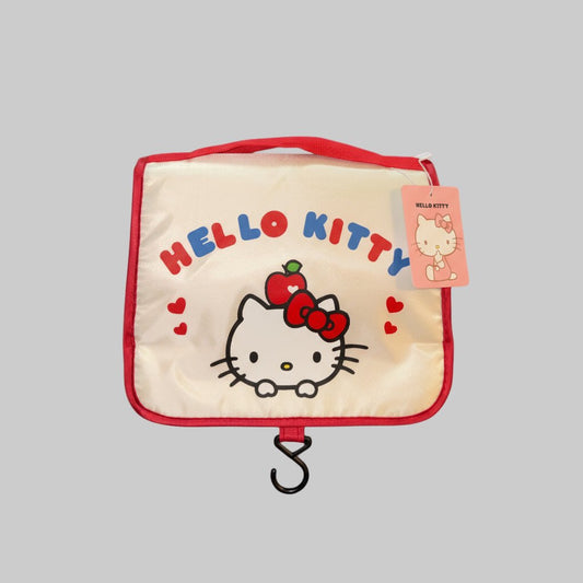 Hello Kitty Hanging Toiletry Bag – Travel Cosmetic Organizer with Hook - Dirty D’s Deals