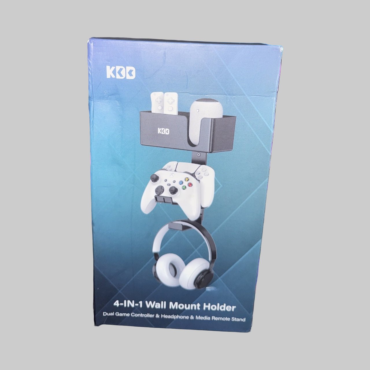 KDD 4 - in - 1 Wall Mount Holder – Game Controller, Headphone & Media Remote Stand - Dirty D’s Deals