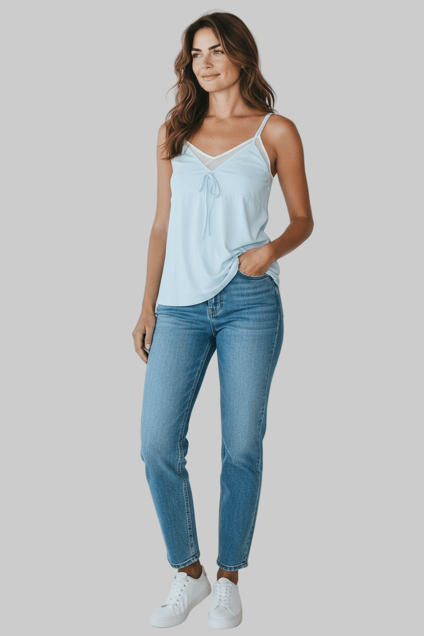 Light Aqua Blue Tie - Front Cami Tank Top – Wild Fable ( Size M ) - Dirty D’s Deals