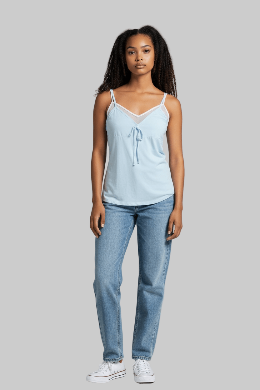 Light Aqua Blue Tie - Front Cami Tank Top – Wild Fable ( Size M ) - Dirty D’s Deals