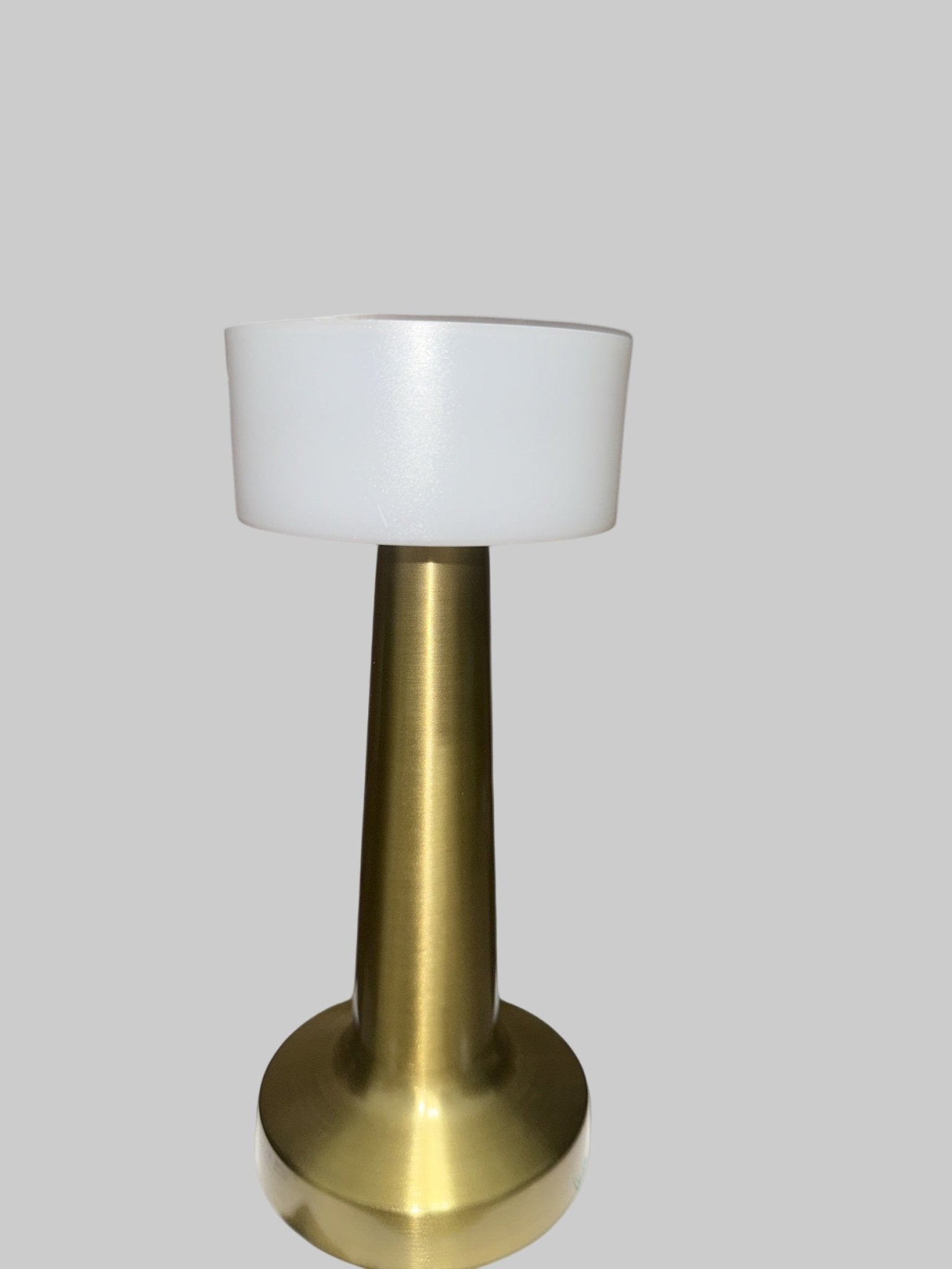 Modern Gold LED Desk Lamp – Minimalist Table Light with White Shade - Dirty D’s Deals