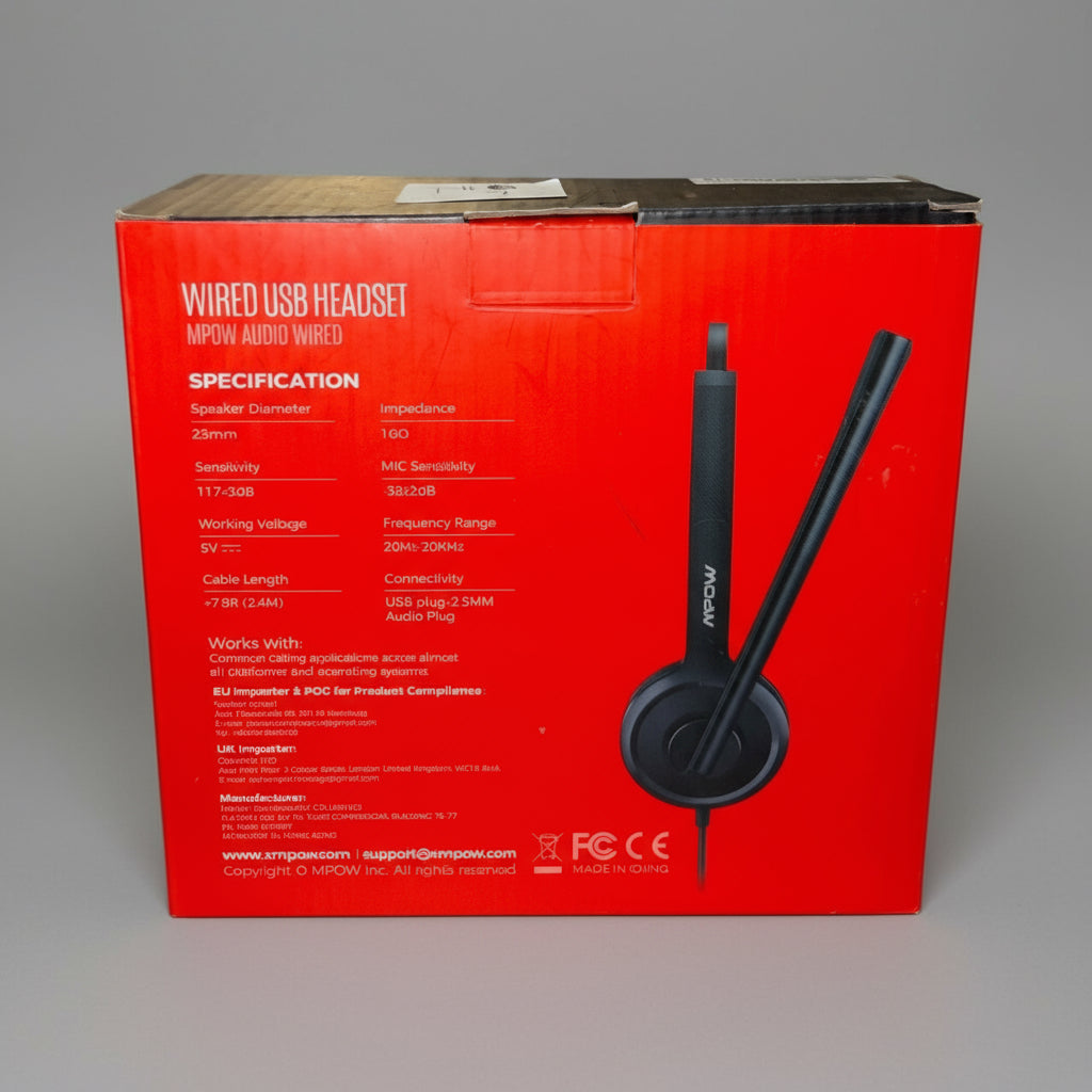 Mpow BH323A Wired USB Headset with Noise Cancelling Microphone – USB & 2.5mm Plug - Dirty D’s Deals