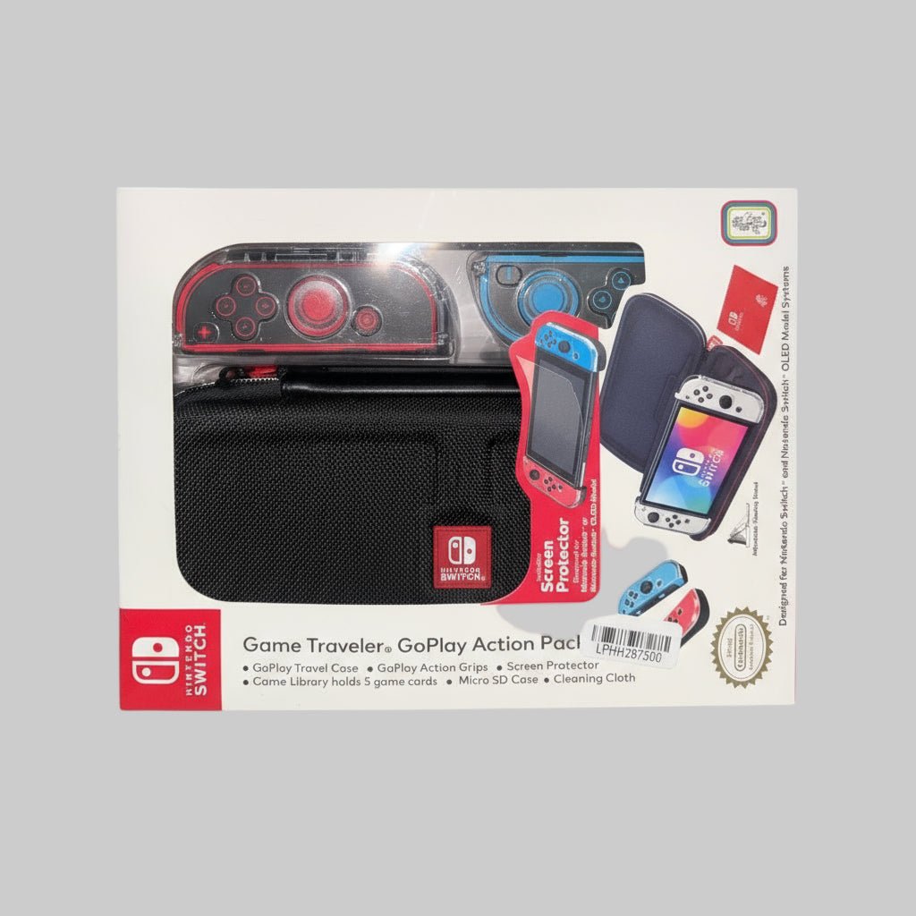 Nintendo Switch Game Traveler Deluxe Travel Case & Accessories Pack – Black - Dirty D’s Deals