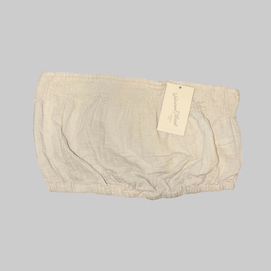 Universal Thread Beige Smocked Bandeau Tube Top – Women’s Strapless Crop Top - Dirty D’s Deals
