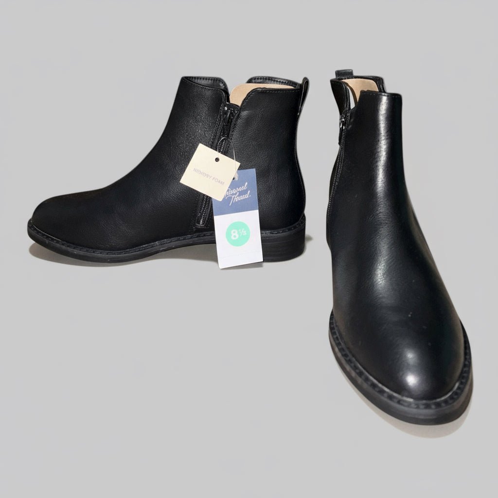 Universal Thread Brennia Black Ankle Boots – Women’s Size 8.5 - Dirty D’s Deals