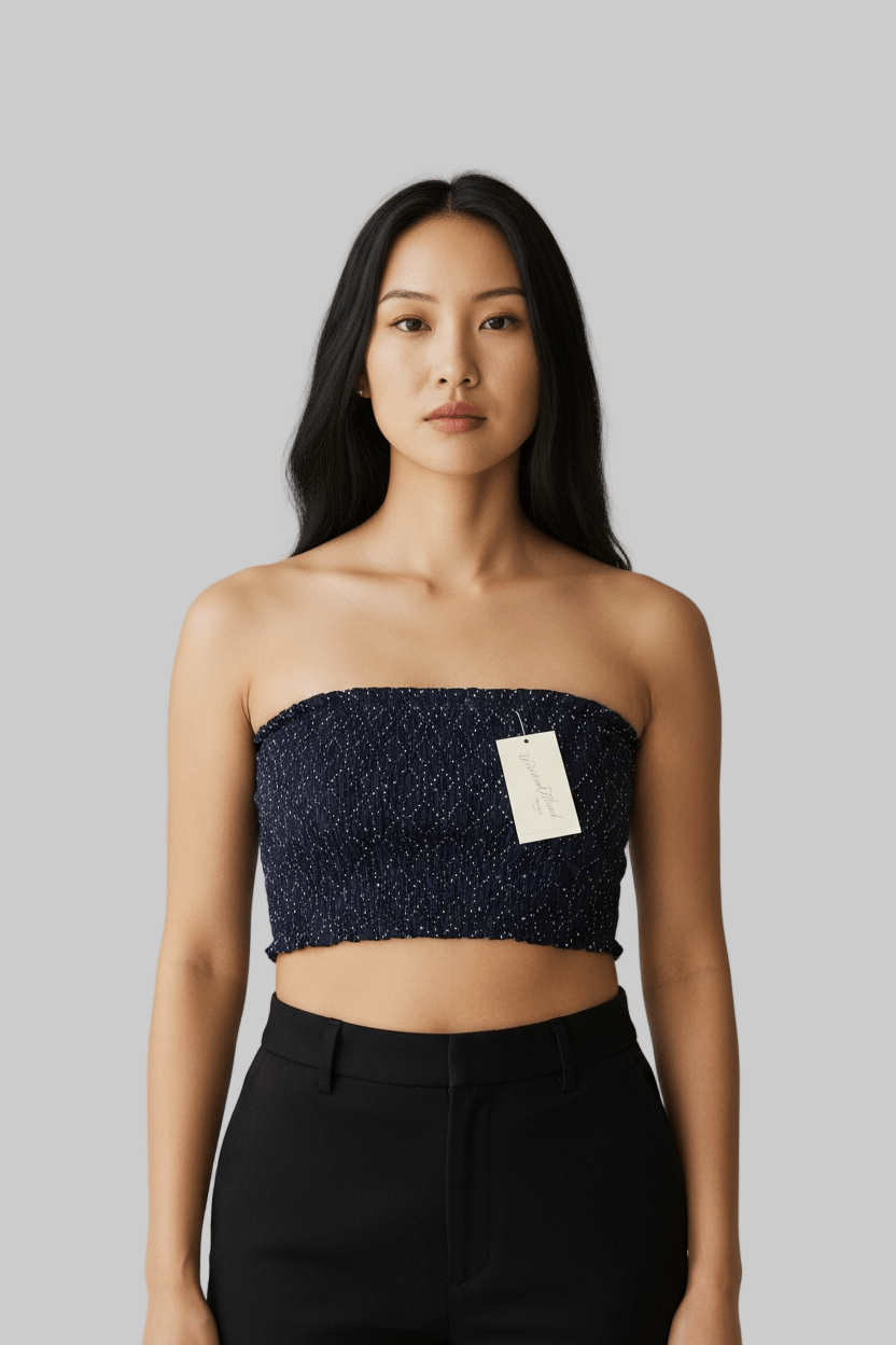 Universal Thread Women’s Navy Smocked Tube Top – Size Medium - Dirty D’s Deals